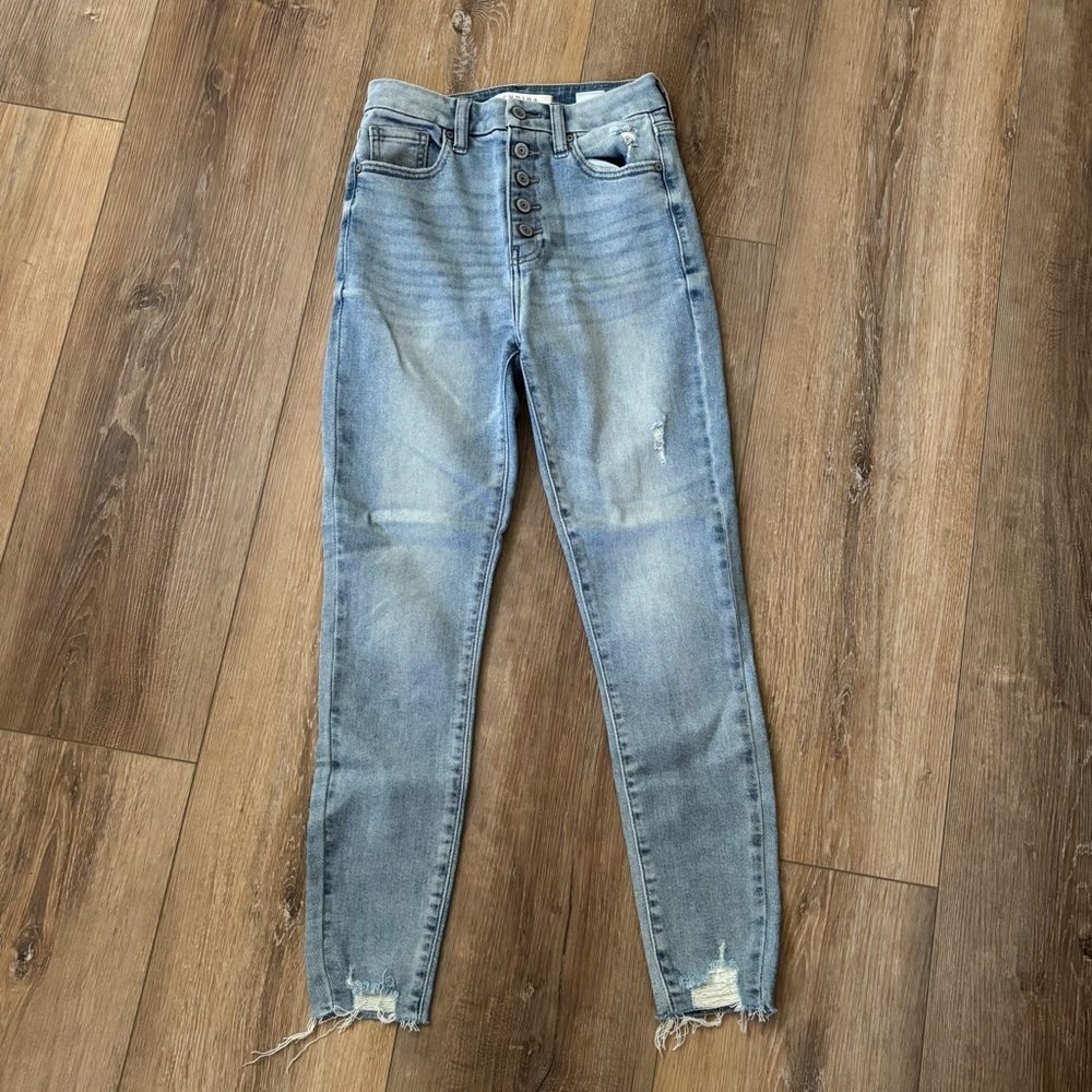 EUNINA Kendall Ultra High Rise Skinny Crop Jeans Size 1 Stretchy Comfy Y2K